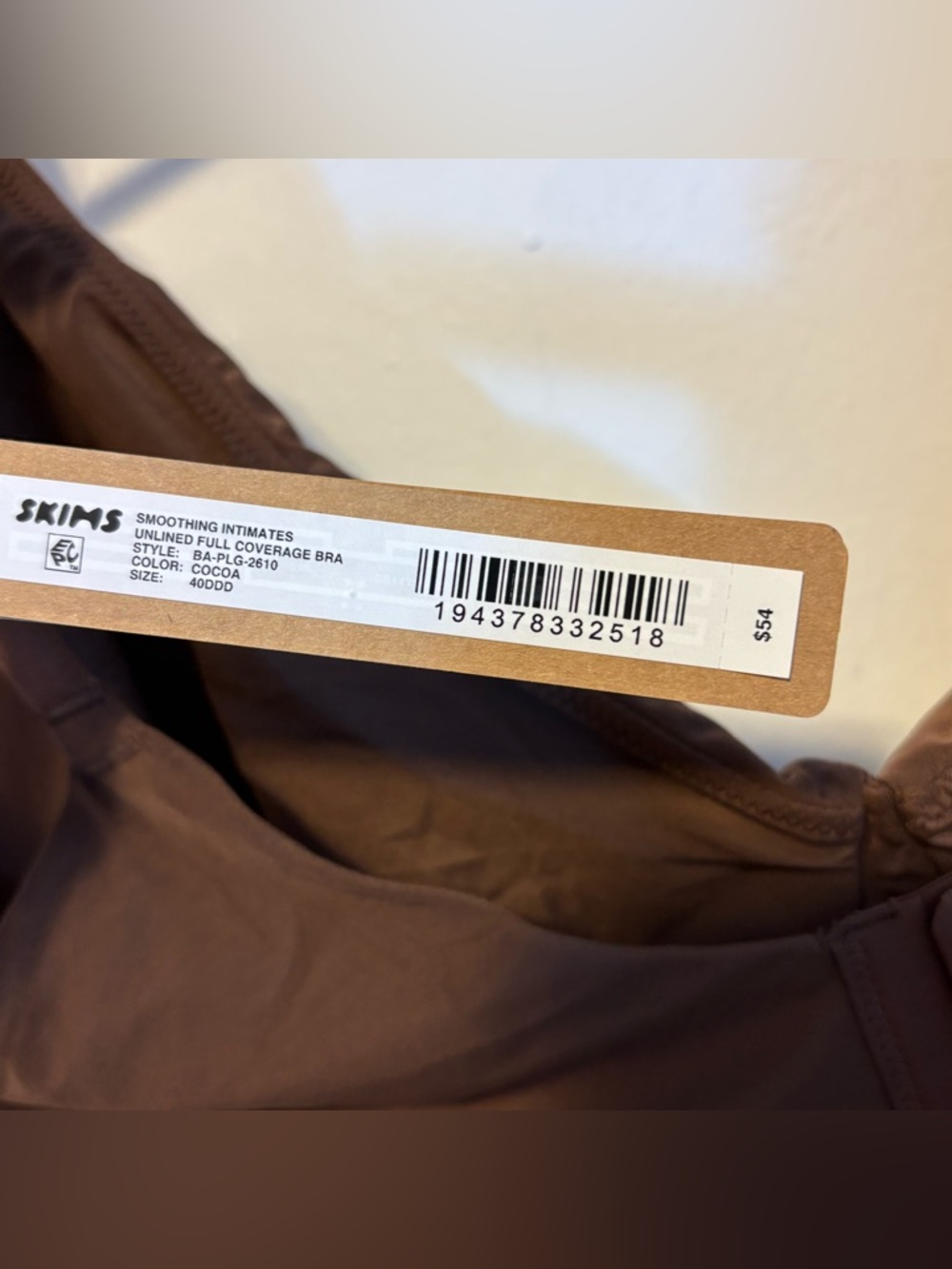NEW SKIMS Smoothing Intimates Unlined Full Coverage Bra‎ Cocoa 40DDD - Picture 4 of 4